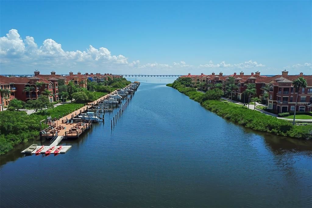 Inlet along the Grand Bellagio at Baywatch to Old Tampa Bay