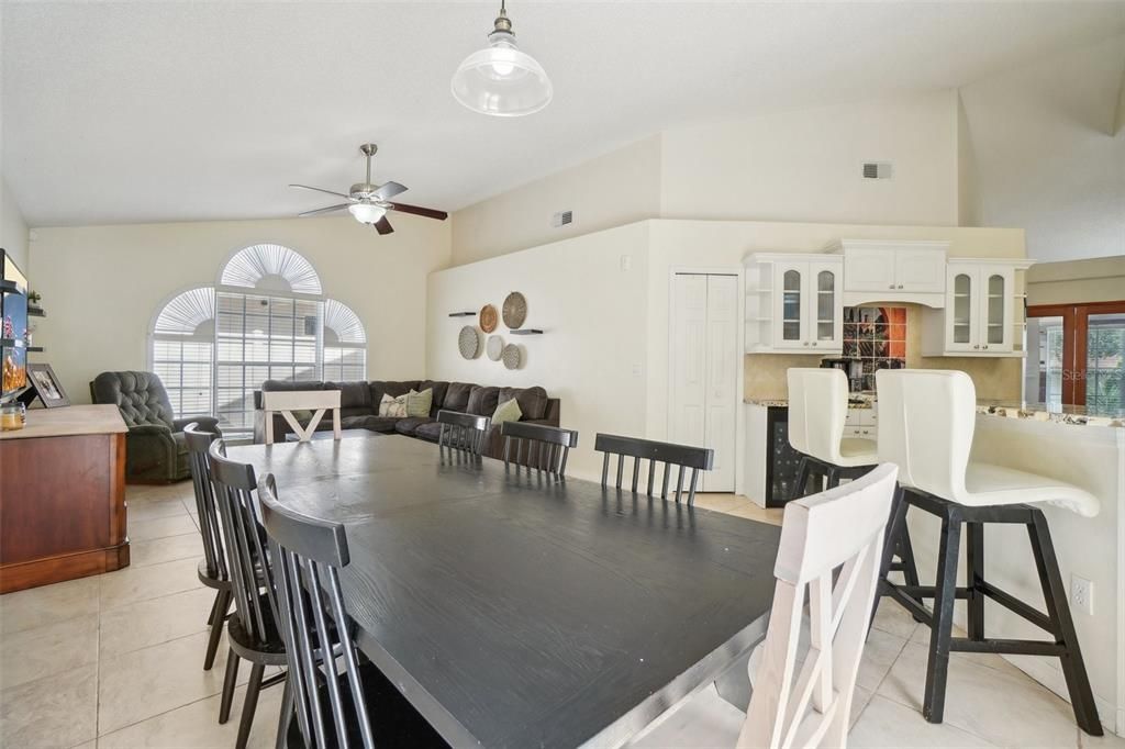 Dining area opens to living room