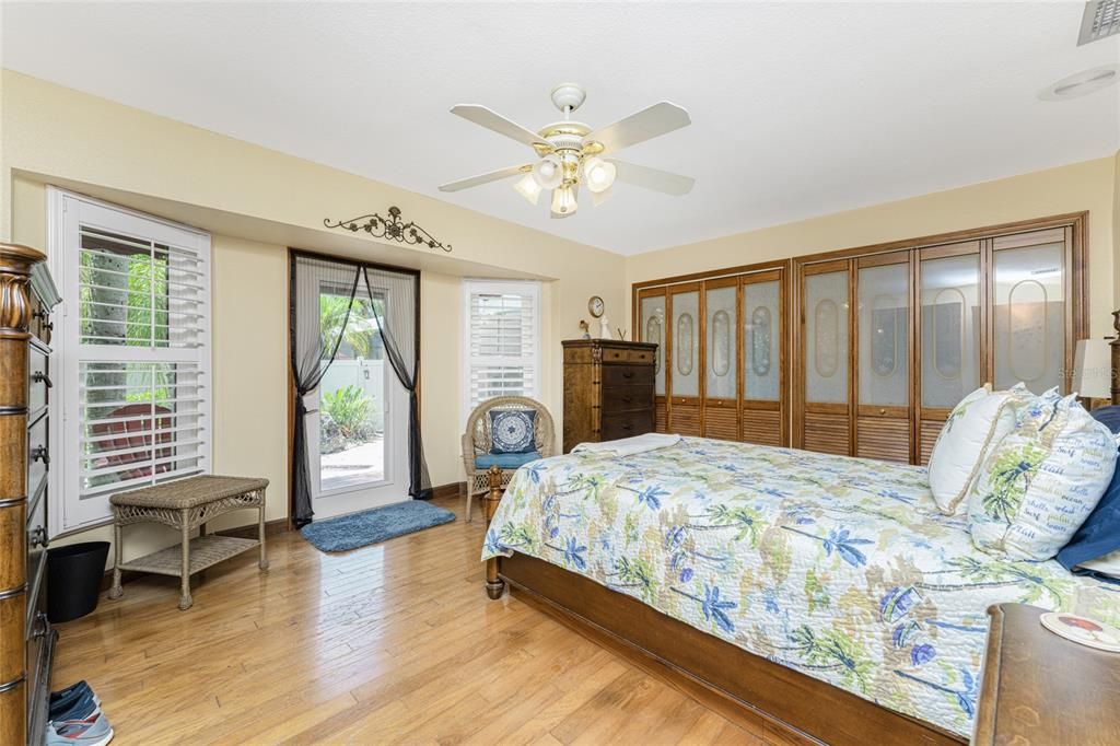 Master bedroom suite leads to private courtyard and pool