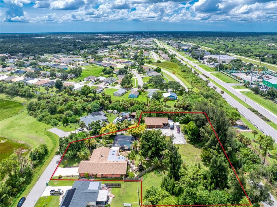 Aerial view of property