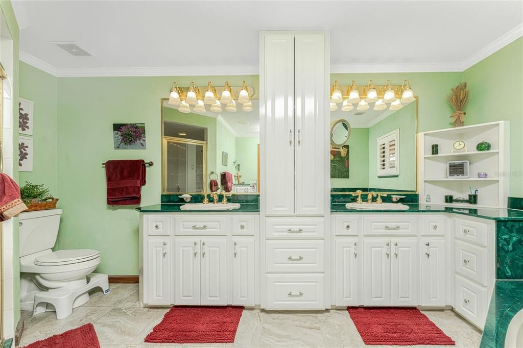 Master bathroom dual vanities