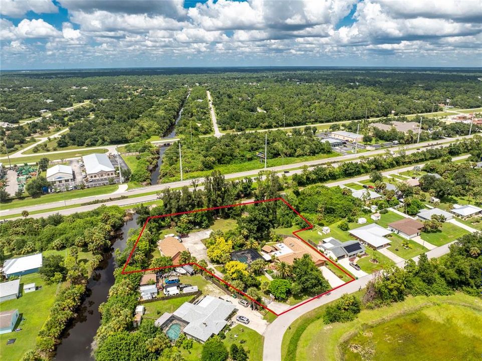 Aerial view of property