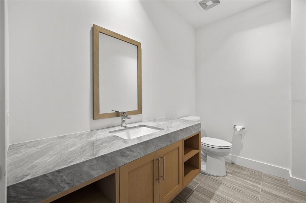 Powder room off kitchen