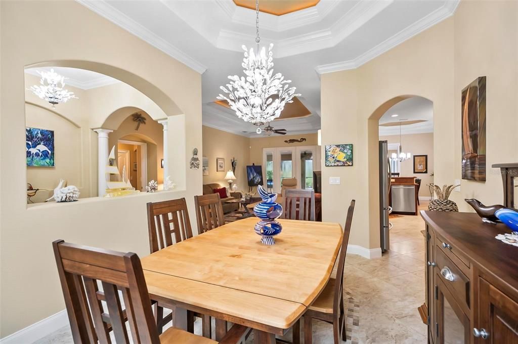 Next to the hallway from the entry is the dining room with plenty of space for a china cabinet