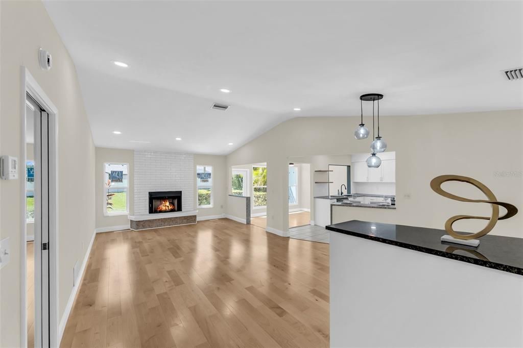 From Foyer looking into the living room & dining area