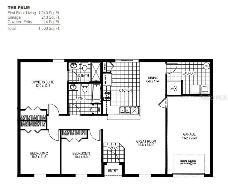 Active With Contract: $254,990 (3 beds, 2 baths, 1243 Square Feet)