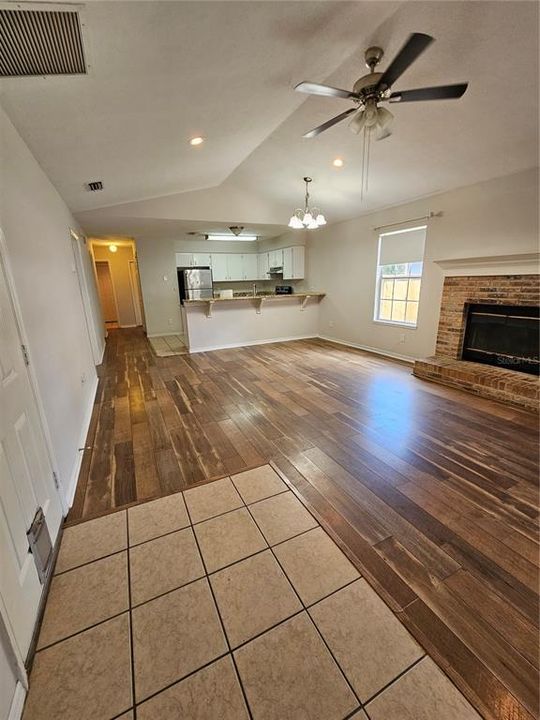 Living room with open floor plan