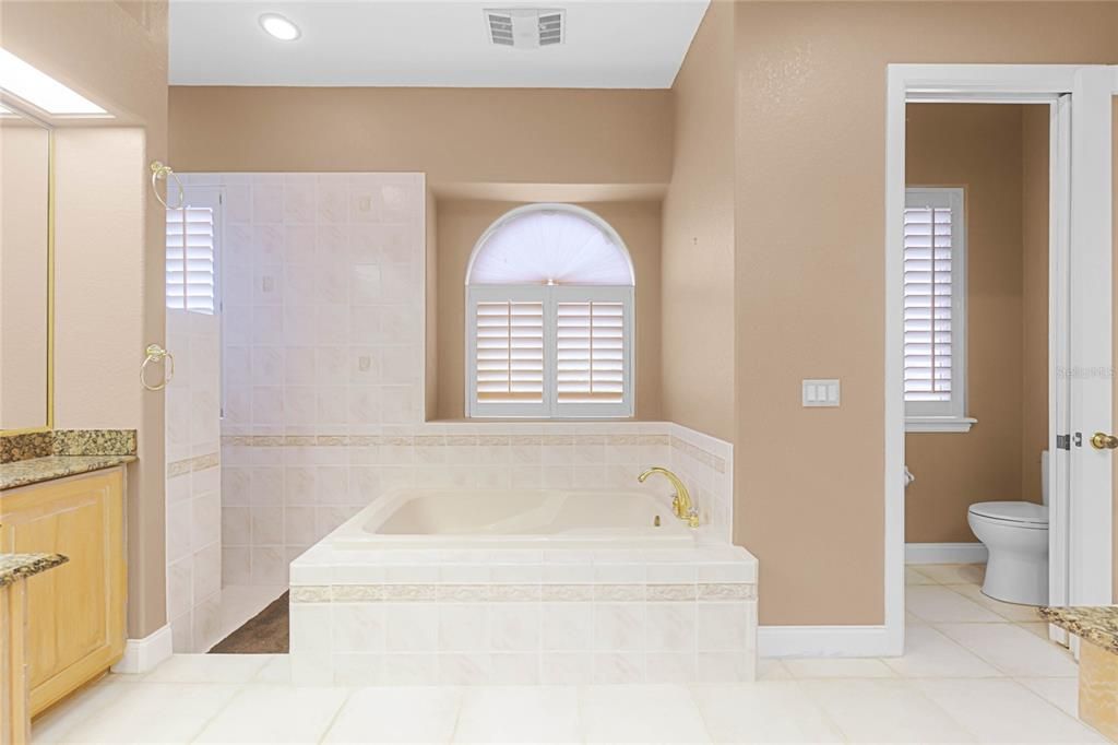 Primary Bathroom Garden Tub with Separate Walk-in Shower