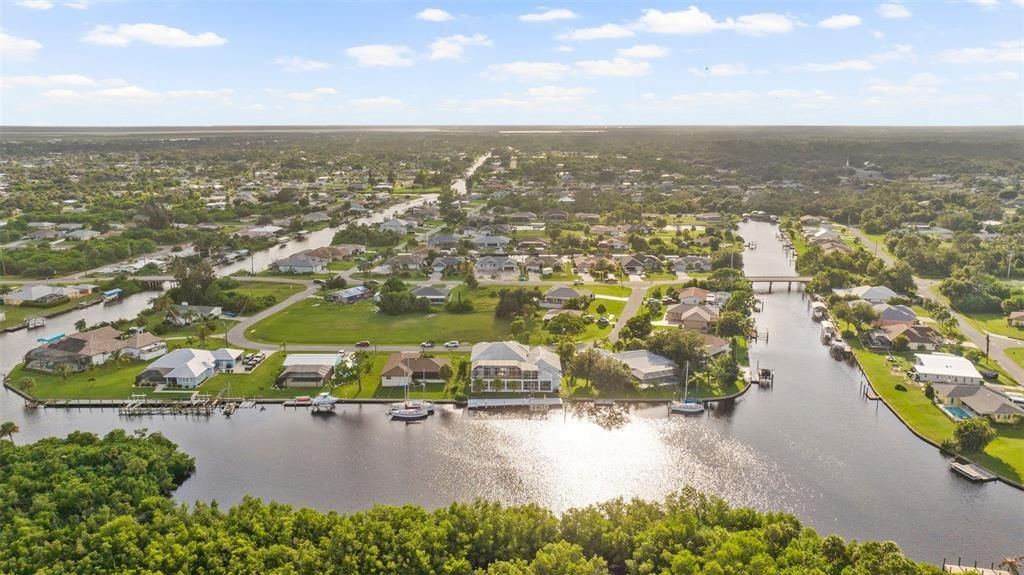 Drone/aerial water view of canals