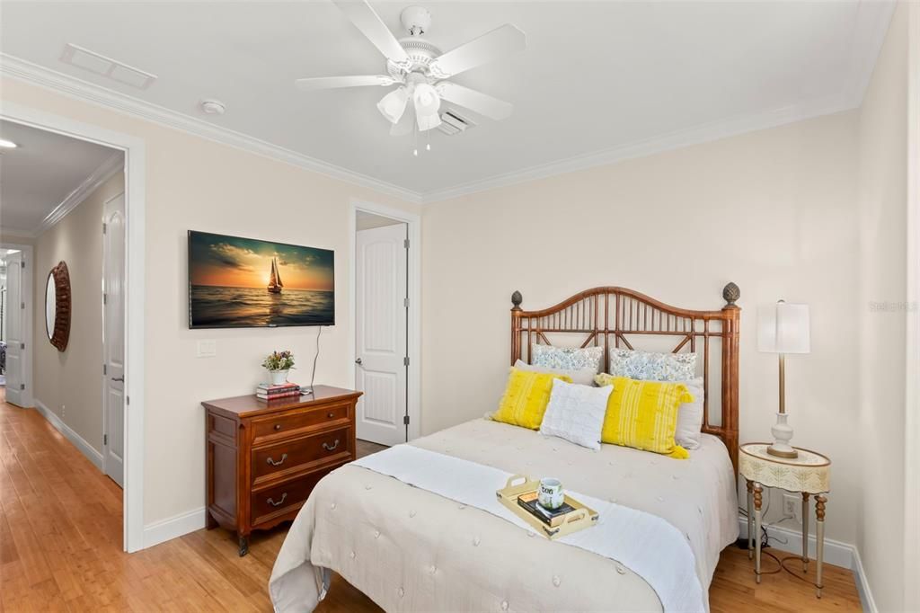 Charming guest bedroom, perfect for relaxation and comfort, complete with cozy bedding and a serene atmosphere.