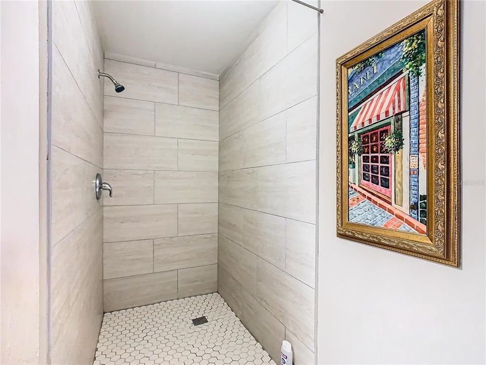 Walk in shower in guest bathroom