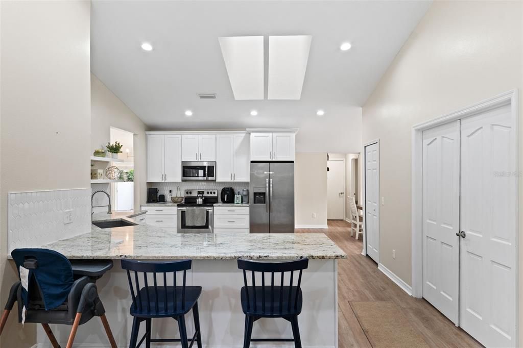 Breakfast bar overlooking Living room