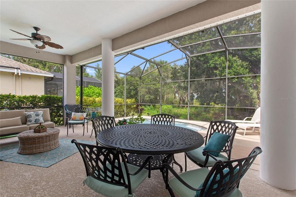 Nearly 900 SF east-facing screened pool deck & lanai