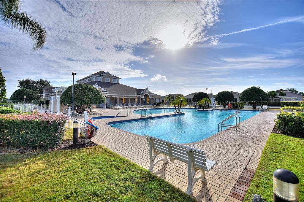 Hot tub on left; lap pool on right