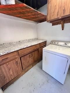 Dryer and Counter in Laundry Room