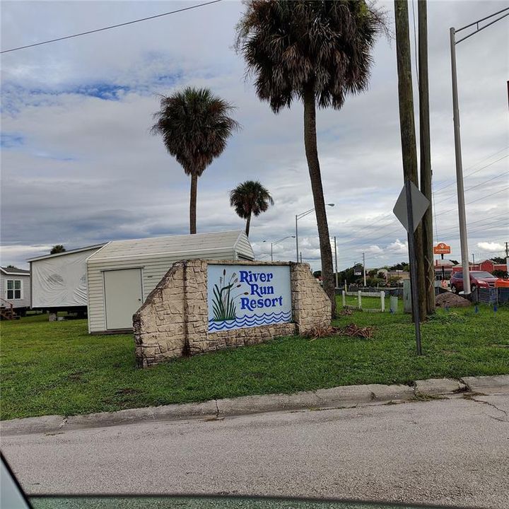 Entrance sign to the housing area