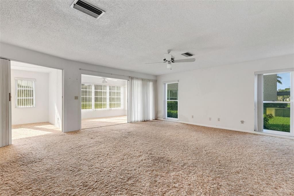 Living Room Looking to Florida Room and 3rd Bedroom/Home Office