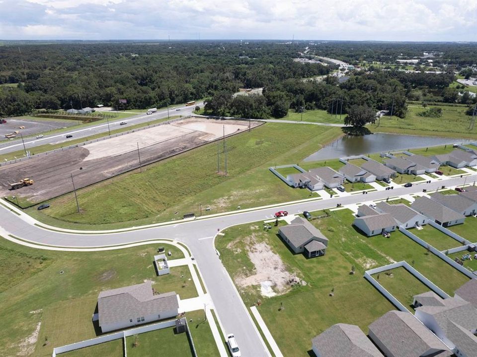 Aerial view with easy access to highway 17.