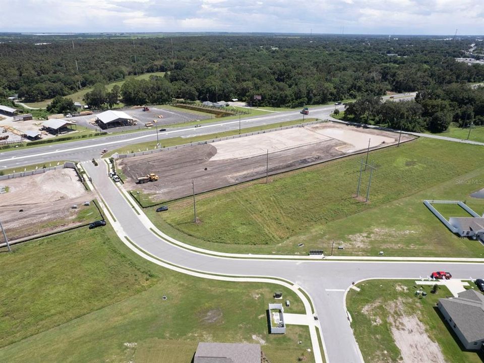 Aerial view with easy access to highway 17.