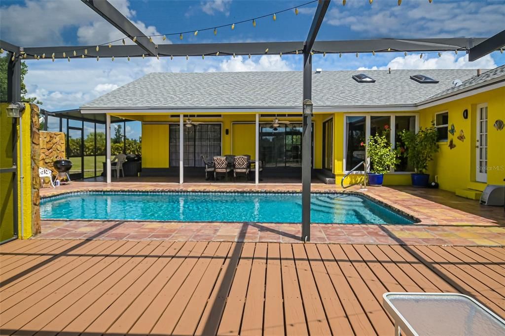 Extra Large deck leads to the 4th bedroom entry