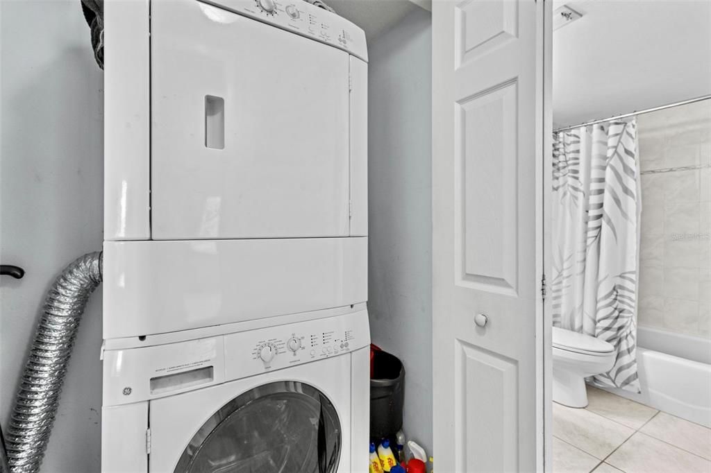 Inside Laundry closet for convenience and easy living.