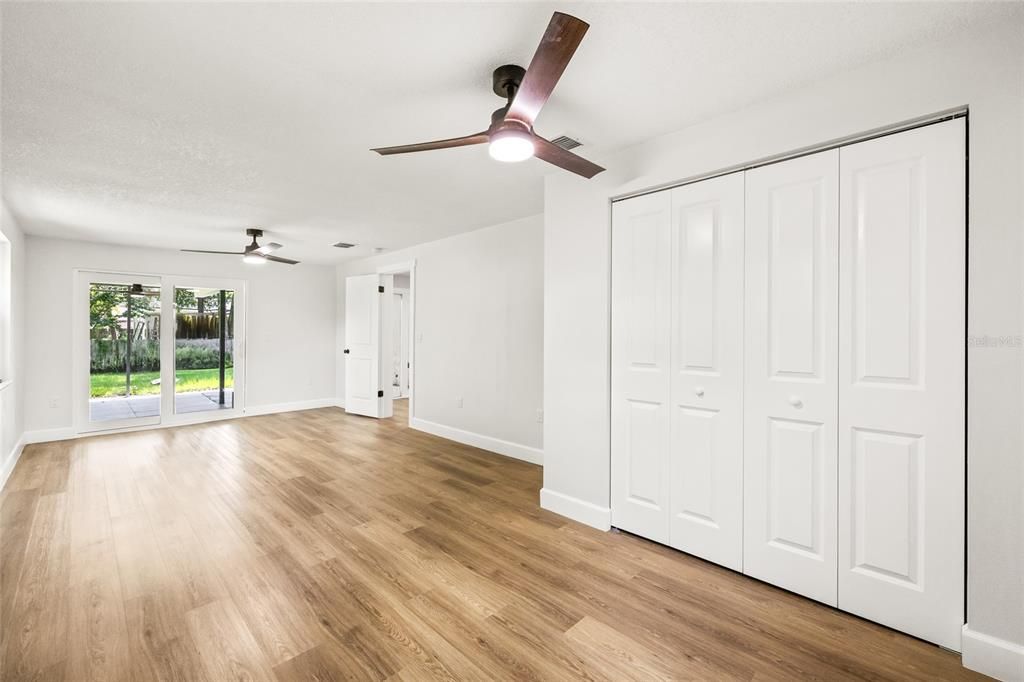 Spacious Bedroom 2 that leads to Rear Porch (Perfect for Guests)