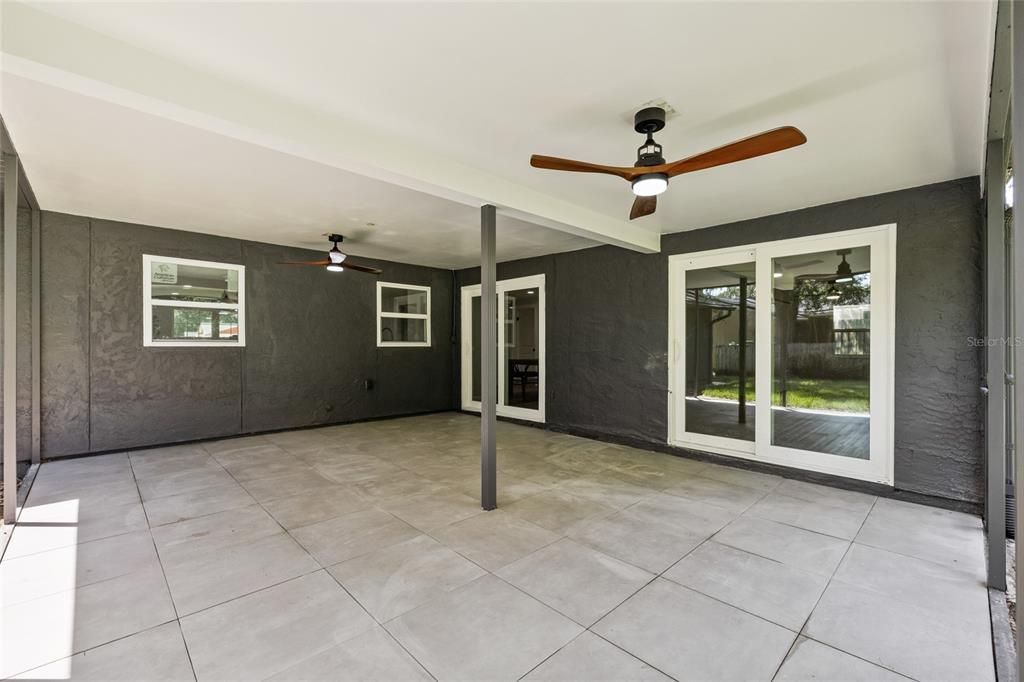 Large Covered and Screened Rear Porch