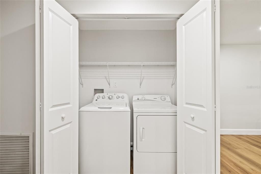 Laundry closet inside of home