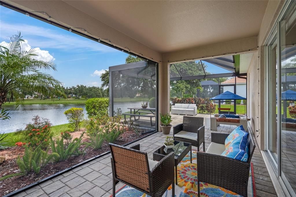 The extended lanai provides space for great parties.