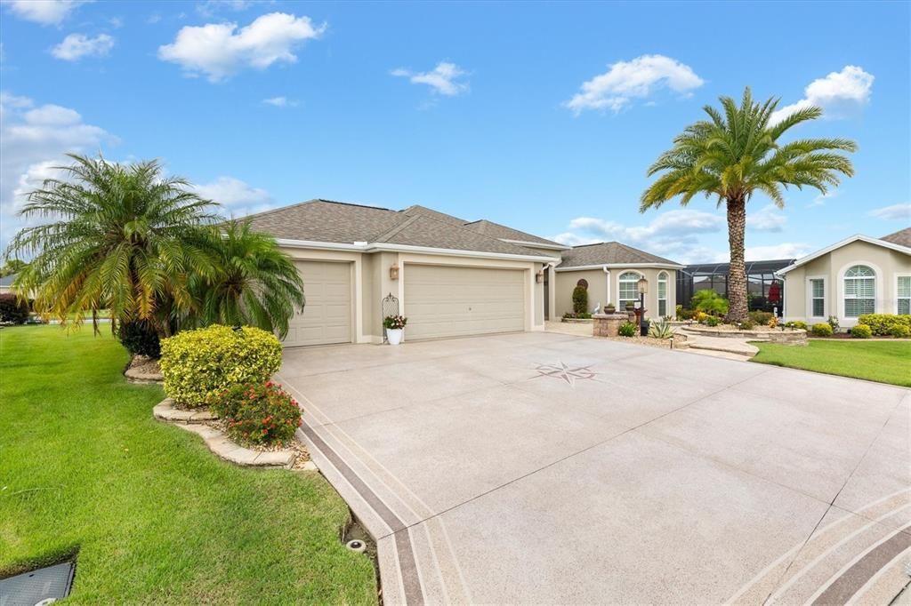 Full 3-Car Garage & Driveway