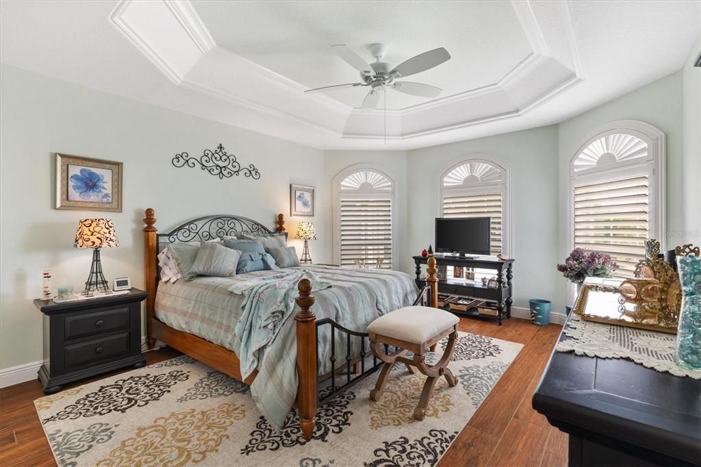 Expanded Front Bedroom with Tray Ceiling and Closet