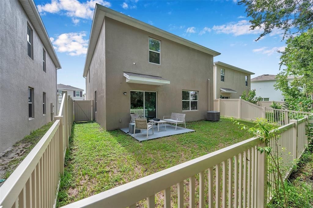 Fully fenced backyard