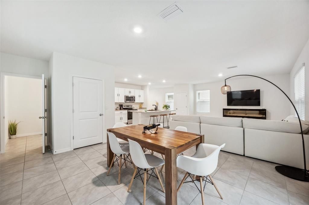 Half Bath off the dining area + extra storage closet