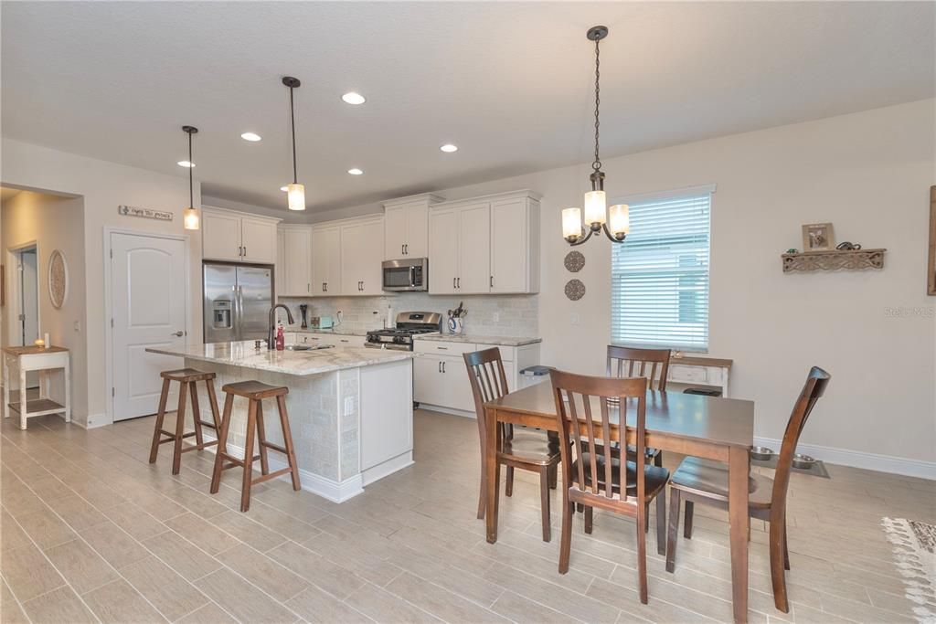 Kitchen and dining room.