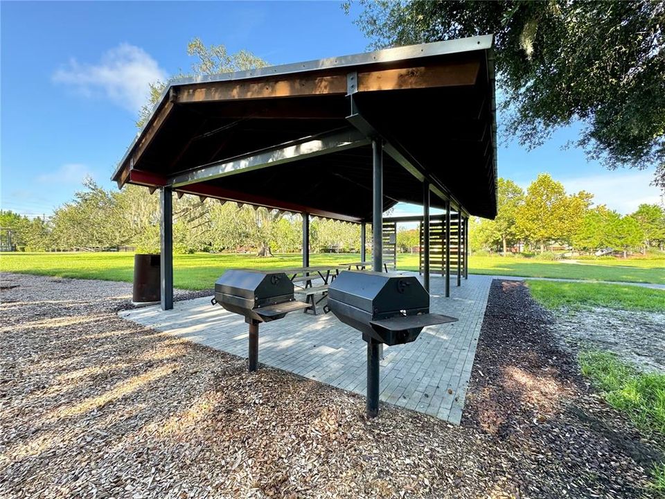 Homestead Park picnic shelter and BBQ area.