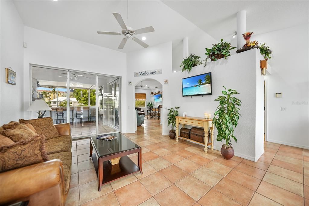 Living Room with Sliders to the Huge Lanai