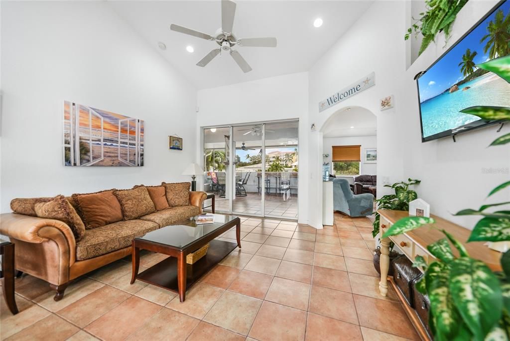 Living Room with Sliders to the Huge Lanai