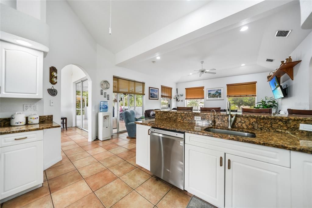 Kitchen with Granite Countertops, Stainless Appliances, Pantry