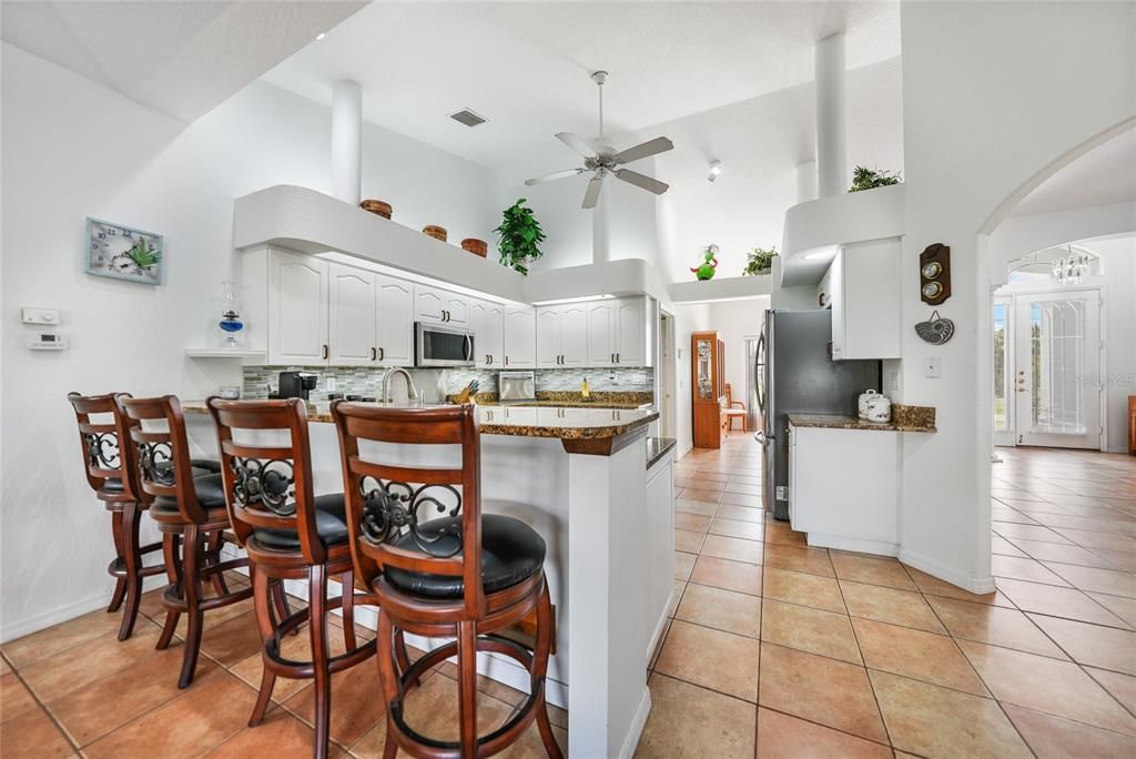 Breakfast Bar Opens to the Family Room