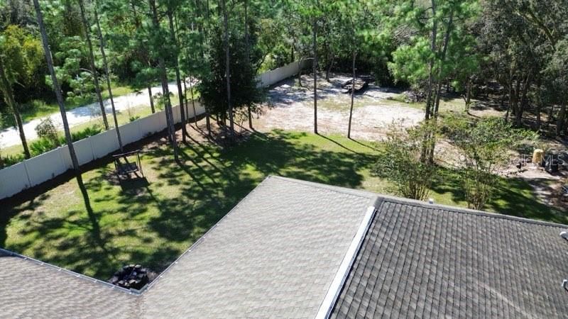 Overhead view of rear yard