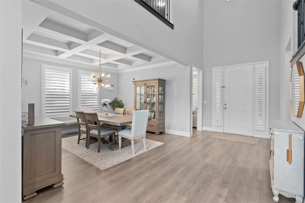 Dining room and view of foyer entrance