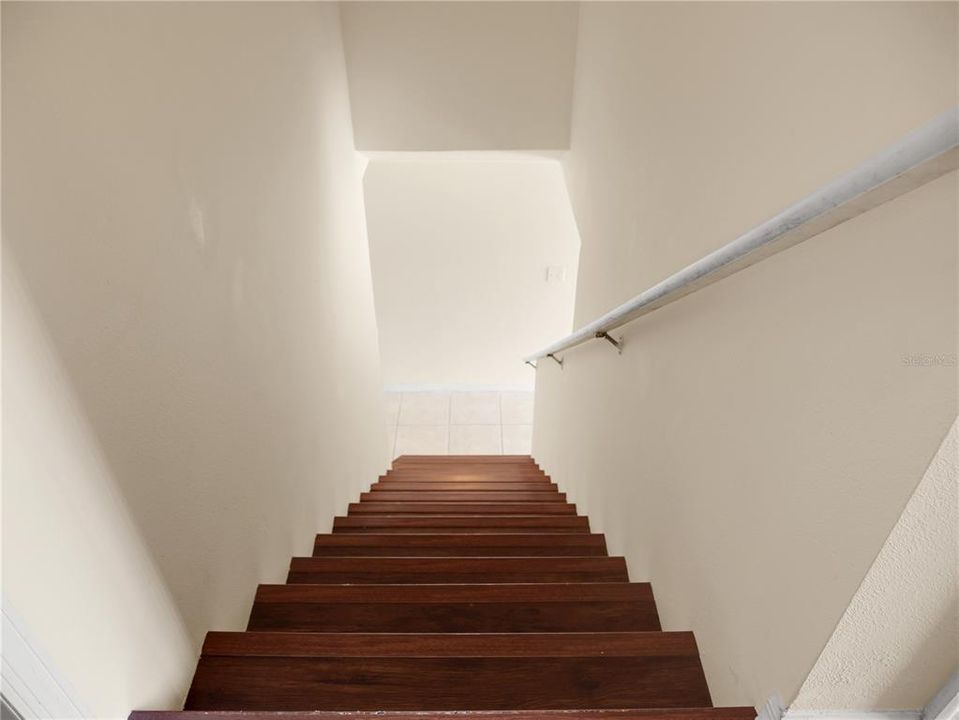 View of the stairs from the second floor.