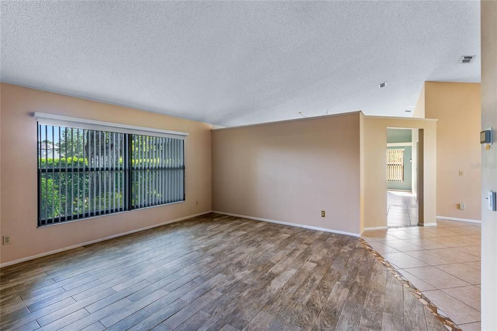 Formal living space, all porcelain tile