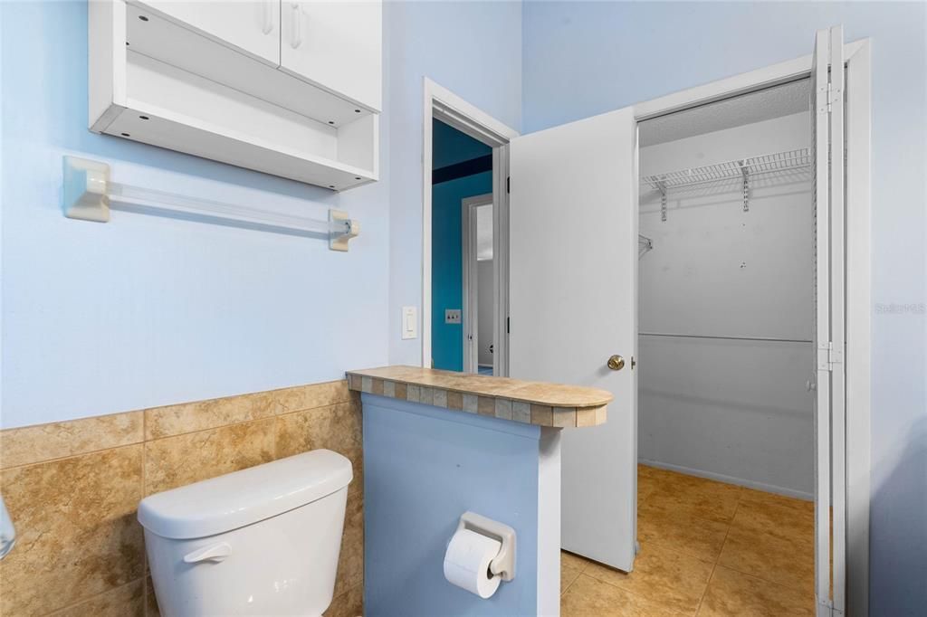 Extra linen closet in bathroom