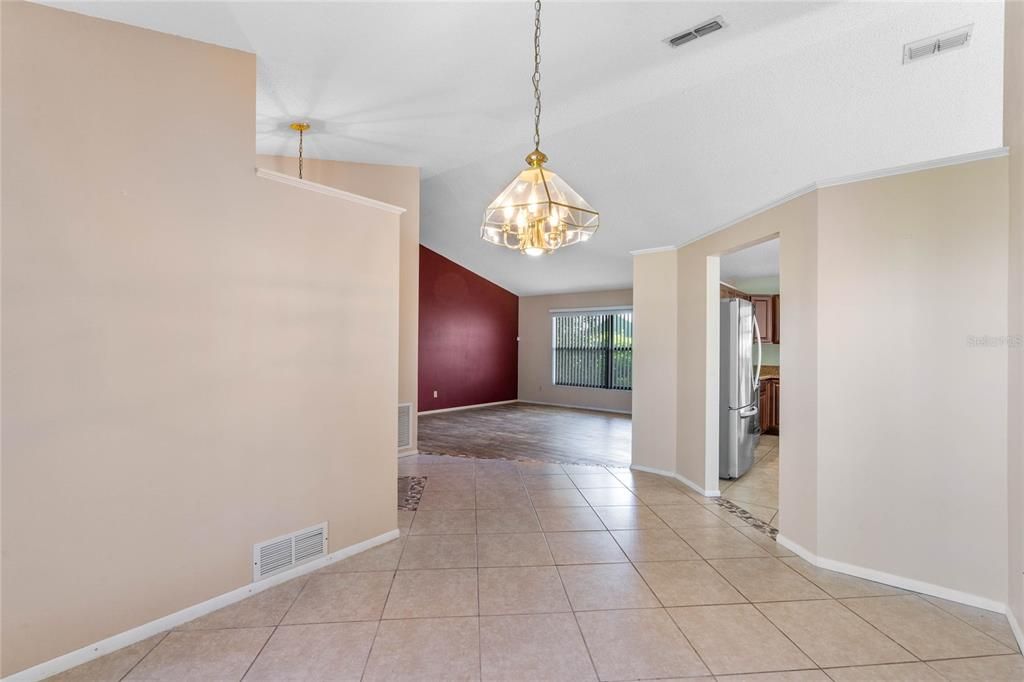 Formal living space, all porcelain tile