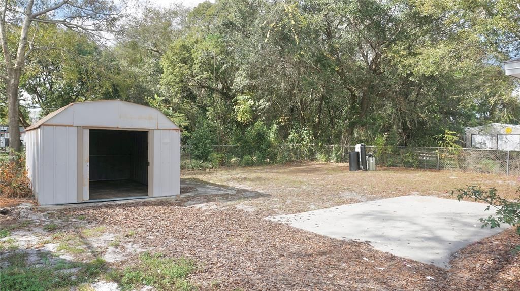 Rear yard with storage shed