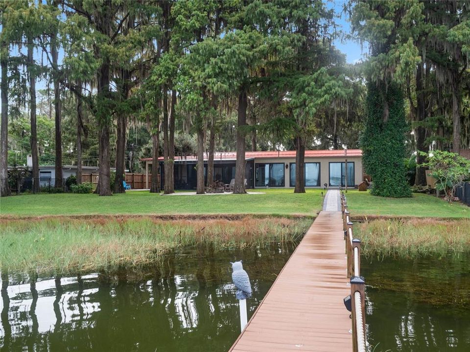 view back at the house from the dock