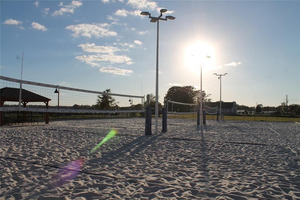 Public sand volleyball courts in the park