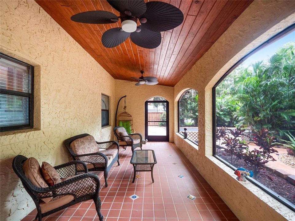 Front patio looking into courtyard from the house