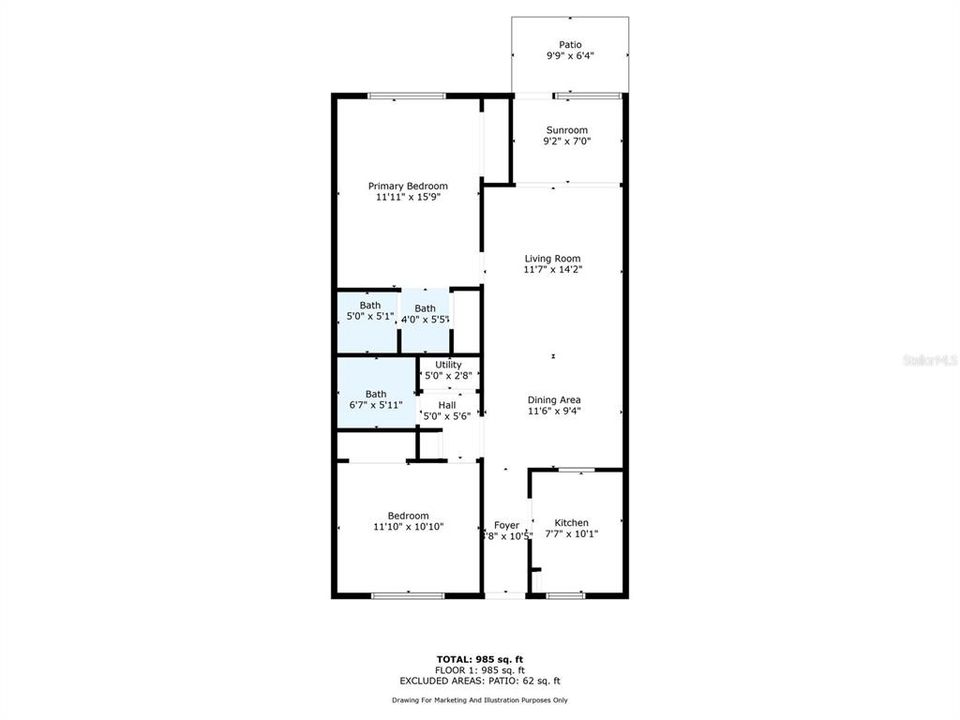 For Sale: $211,000 (2 beds, 2 baths, 940 Square Feet)